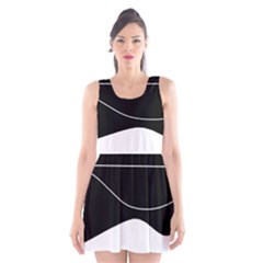 Black And White Scoop Neck Skater Dress