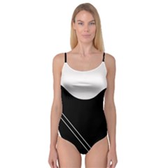 White And Black Abstraction Camisole Leotard 