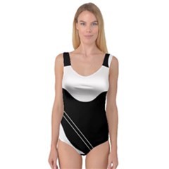 White And Black Abstraction Princess Tank Leotard 