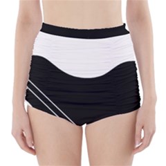 White And Black Abstraction High-waisted Bikini Bottoms