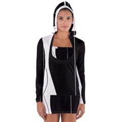 White And Black 2 Women s Long Sleeve Hooded T-shirt