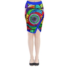 I Trust Myself To Create - Midi Wrap Pencil Skirt by tealswan