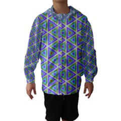 Colorful Retro Geometric Pattern Hooded Wind Breaker (kids) by DanaeStudio