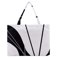 White And Black  Medium Zipper Tote Bag