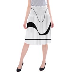 Waves - Black And White Midi Beach Skirt