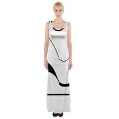 Waves - Black And White Maxi Thigh Split Dress by Valentinaart