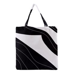 White And Black Decorative Design Grocery Tote Bag by Valentinaart