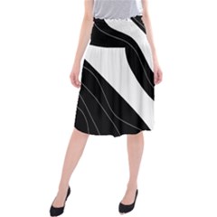 White And Black Decorative Design Midi Beach Skirt