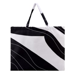 White And Black Decorative Design Zipper Large Tote Bag by Valentinaart