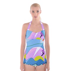 Under The Sea Boyleg Halter Swimsuit 