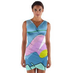 Under The Sea Wrap Front Bodycon Dress