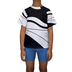 White And Black Harmony Kids  Short Sleeve Swimwear