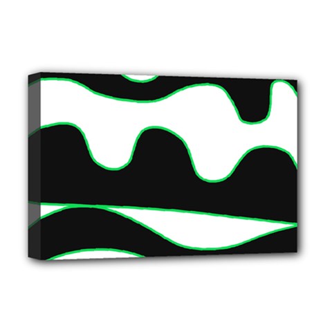 Green, White And Black Deluxe Canvas 18  X 12   by Valentinaart