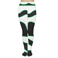 Green, White And Black Women s Tights by Valentinaart