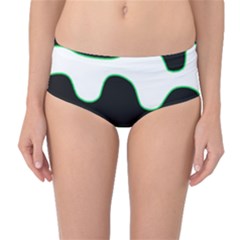 Green, White And Black Mid-waist Bikini Bottoms by Valentinaart