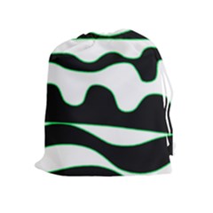 Green, White And Black Drawstring Pouches (extra Large)