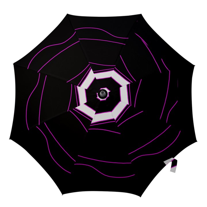 Purple, white and black lines Hook Handle Umbrellas (Large)