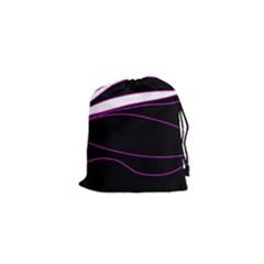 Purple, White And Black Lines Drawstring Pouches (xs) 