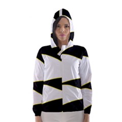 Yellow, Black And White Hooded Wind Breaker (women) by Valentinaart