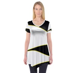 Yellow, Black And White Short Sleeve Tunic 