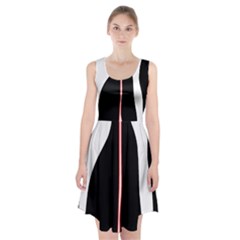 White, Red And Black Racerback Midi Dress