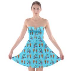 Blue Unicorns And Icecreams Strapless Bra Top Dress by fashionnarwhal