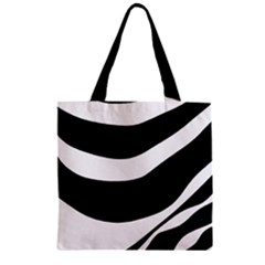 White Or Black Zipper Grocery Tote Bag by Valentinaart