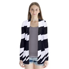 White Or Black Drape Collar Cardigan