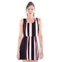 White, red and black lines Scoop Neck Skater Dress View1