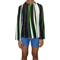 Colorful lines harmony Kids  Long Sleeve Swimwear