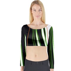 Colorful lines harmony Long Sleeve Crop Top