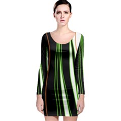 Colorful lines harmony Long Sleeve Bodycon Dress