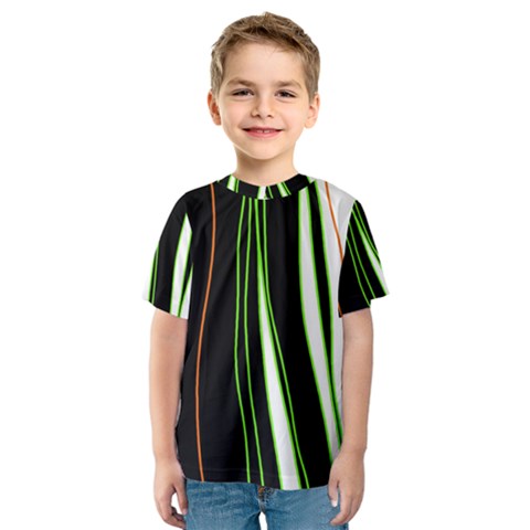 Colorful Lines Harmony Kids  Sport Mesh Tee by Valentinaart