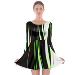 Colorful lines harmony Long Sleeve Skater Dress