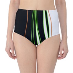 Colorful lines harmony High-Waist Bikini Bottoms