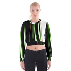 Colorful lines harmony Women s Cropped Sweatshirt