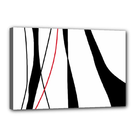 Red, White And Black Elegant Design Canvas 18  X 12  by Valentinaart