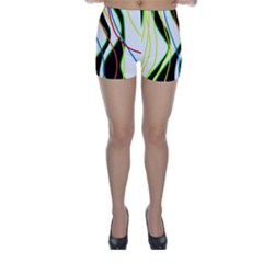 Colorful Lines - Abstract Art Skinny Shorts by Valentinaart