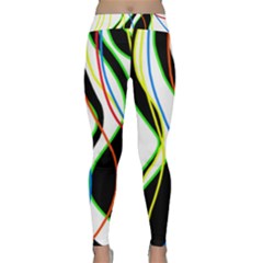 Colorful Lines - Abstract Art Yoga Leggings  by Valentinaart