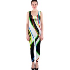 Colorful Lines - Abstract Art Onepiece Catsuit by Valentinaart