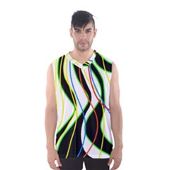 Colorful Lines - Abstract Art Men s Basketball Tank Top by Valentinaart