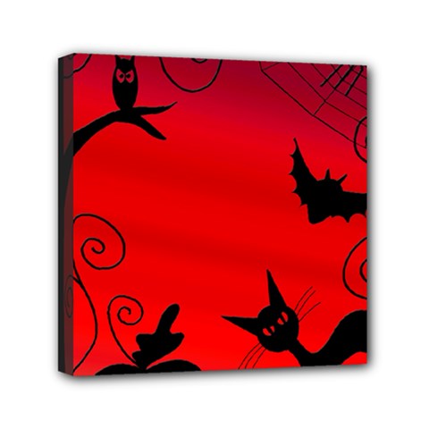 Halloween Landscape Mini Canvas 6  X 6  by Valentinaart