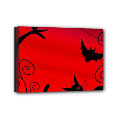 Halloween Landscape Mini Canvas 7  X 5  by Valentinaart