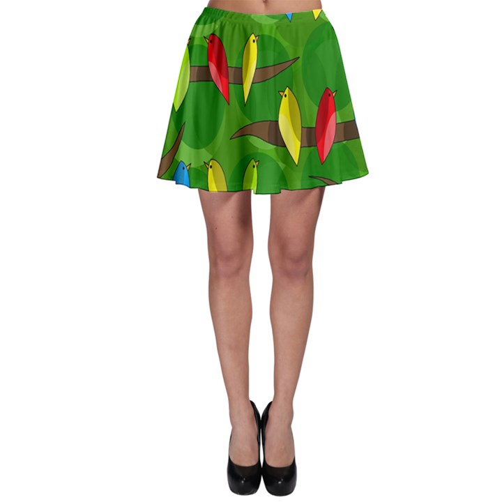 Parrots Flock Skater Skirt