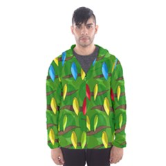 Parrots Flock Hooded Wind Breaker (men) by Valentinaart