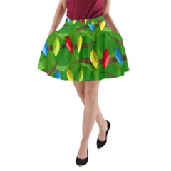 Parrots Flock A-line Pocket Skirt by Valentinaart