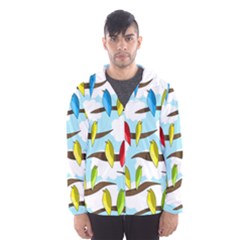 Parrots Flock Hooded Wind Breaker (men) by Valentinaart