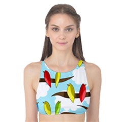 Parrots Flock Tank Bikini Top by Valentinaart