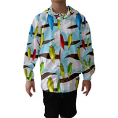 Parrots Flock Hooded Wind Breaker (kids) by Valentinaart