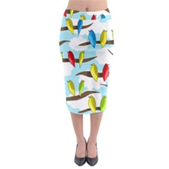 Parrots Flock Midi Pencil Skirt